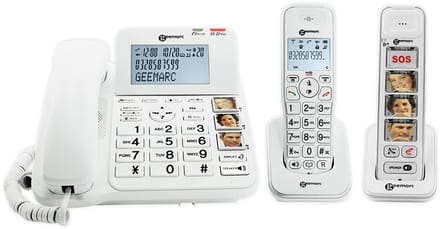 Geemarc Amplidect Combi 295 seniorentelefoon – vaste telefoon met draadloze handsets – fototoetsen