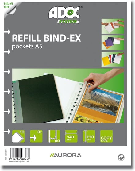 Adoc Bind-Ex Navulling A5 10 x set van 10 hoezen