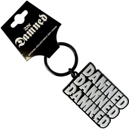 The Damned - Stacked Logo Sleutelhanger - Wit/Zwart