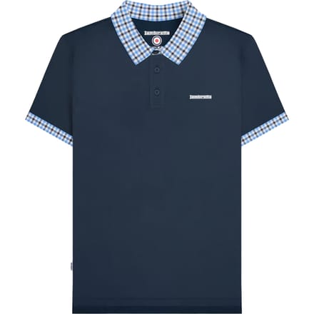 Lambretta Heren Gingham Big & Tall Polo Shirt (Marineblauw)