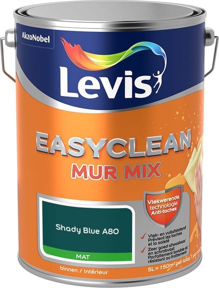 Levis - Easyclean Mur Mat Mix - Shady Blue A80 - Mengverf - 5 L