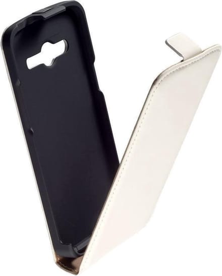 LELYCASE Wit Lederen Flip Case Cover Hoesje Samsung Galaxy Core LTE G386F?