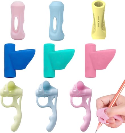 9 Stuks Leermiddelen Schrijfhulp voor Kinderen - Potlood Grepen voor Verbeterde Schrijftechniek
