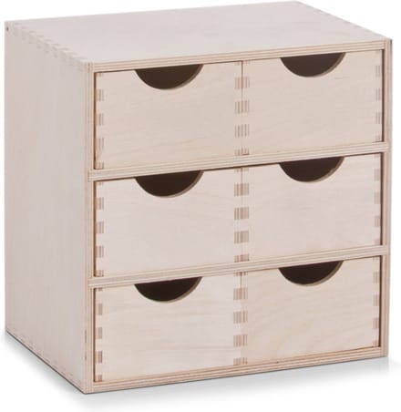 Zeller ladeblok bureau - 6 lades - 28 x 20 x 28 cm - hout