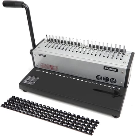 Plastic Comb Binding Machine met 21 gaten, perforator voor 12 vellen, bindt tot 200 pagina's, SD-1201