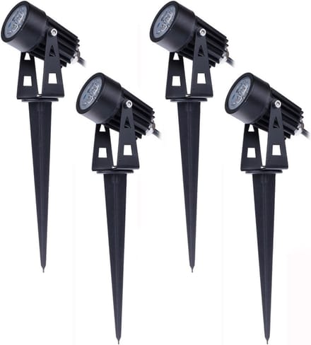 Set van 4 Waterdichte LED-tuinspotlights met Grondpin - 3W 220V voor Buitenverlichting