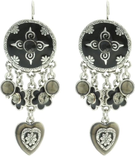 Behave - Oorhangers met bloem en hart - Boho romantische look
