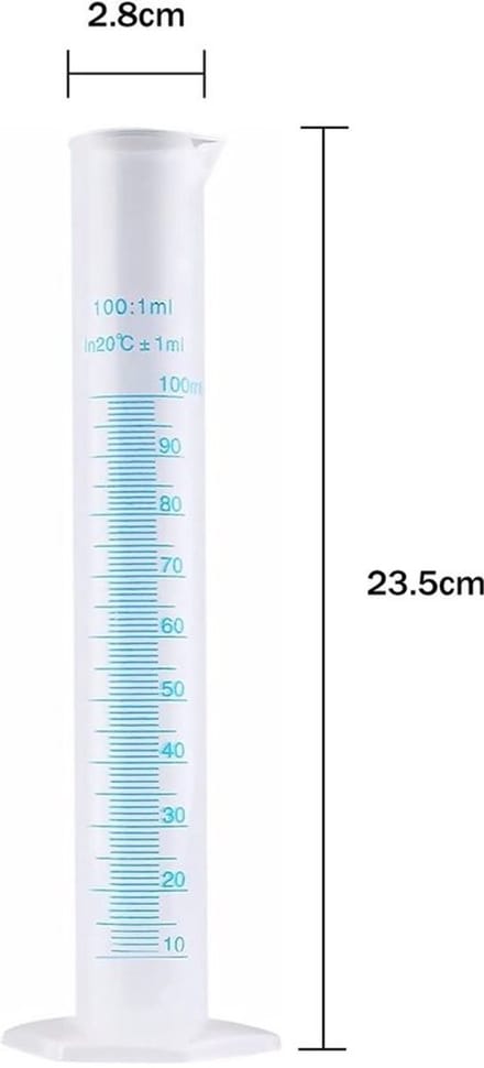 Dailygoods - Maatcilinder - 100 ml - Transparant - Kunststof - Precisie meting