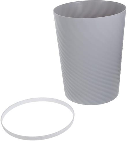 Decoratieve Prullenbak - Afvalemmer - Keuken en Slaapkamer - Modern Gestreept Design - 12 Liter Capaciteit - Grijs