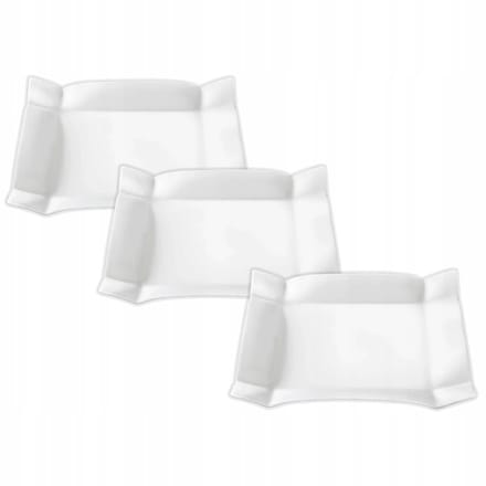 Wilmax Porseleinen Dessertborden Vierkant 20x20 cm - Set van 3