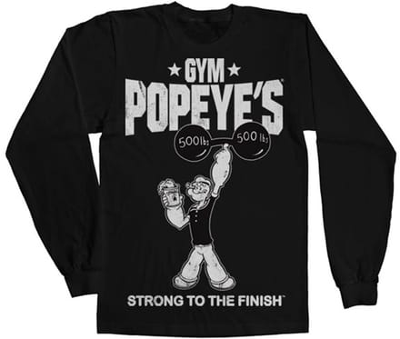 Popeye Longsleeve shirt -S- Popeye's Gym Zwart