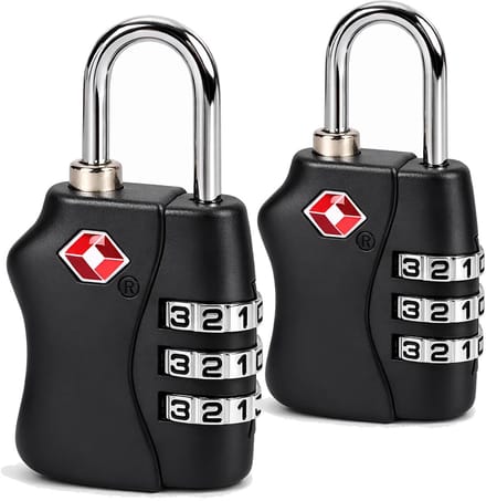 2x TSA Cijferslot – Bagage Slot met Code – Kofferslot – zwart/zwart