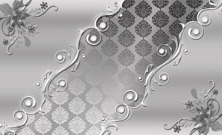 Vintage Pattern Silver Grey Photo Wallcovering