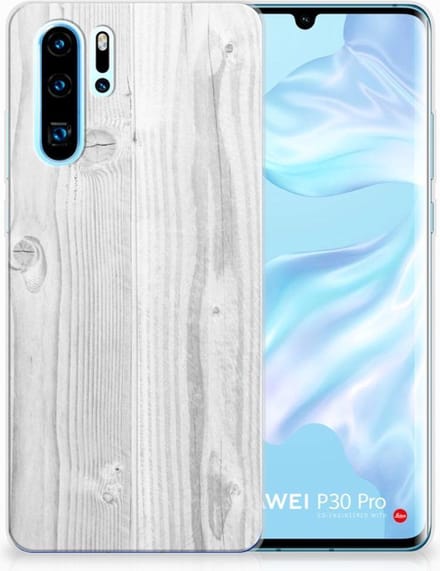 Huawei P30 Pro Bumper Hoesje White Wood