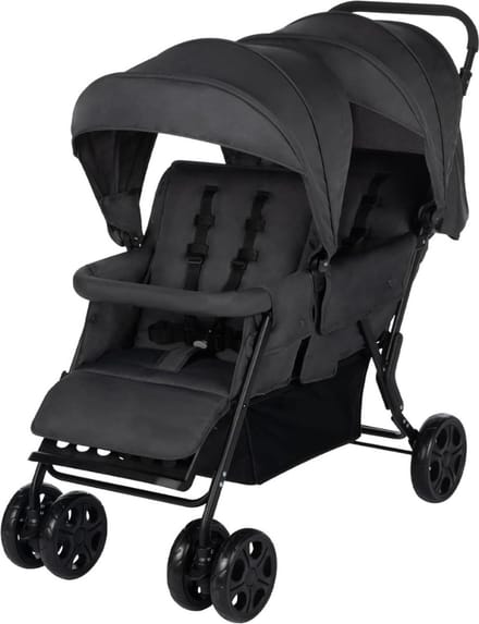 Duo Kinderwagen - Buggy - Tweeling - Wandelwagen - Zwart
