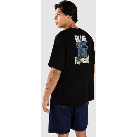 Blue Flowers In Bloom T-Shirt zwart