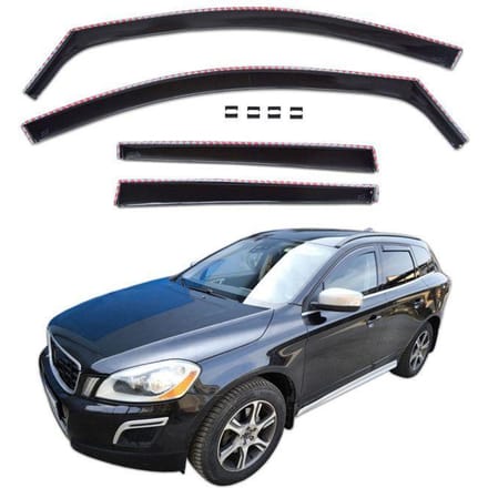 Wind deflectors - Volvo XC60 (2009-2016) - 4 stuks - Aerodynamisch - Zwart getint