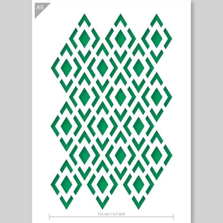 QBIX Ruiten Patroon Sjabloon A5 Formaat Kunststof - Uitsnede 11cm breed