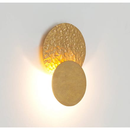 Holländer LED wandlamp CORONARE, Ø 17 cm, goudkleurig, metaal, dimbaar
