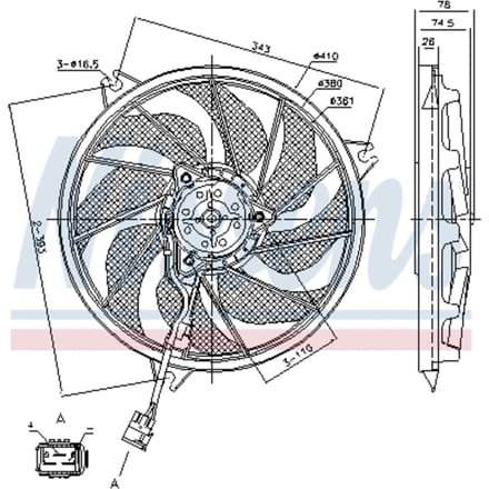 Koelventilatorwiel, motorkoeling NISSENS 85787
