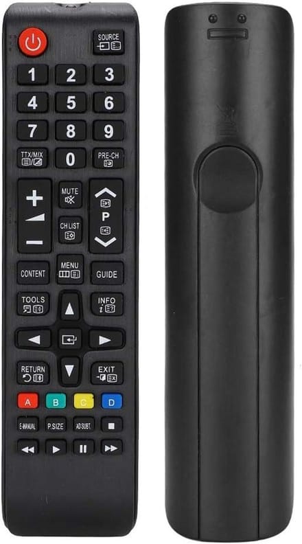 Universele afstandsbediening voor televisie met programmeerbare knoppen