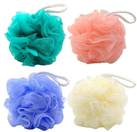 Zachte Loofah Badsponzen - 4 Stuks Multifunctionele Scrubbers voor Diepe Reiniging