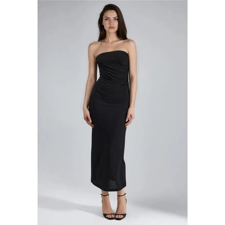 Glanzende Maxi-Jurk met Sleufdetails