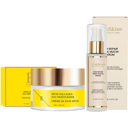 ErthSkin London Slakkenmucine Serum 60 ml + Collageen Dagcrème SPF 50 50 ml