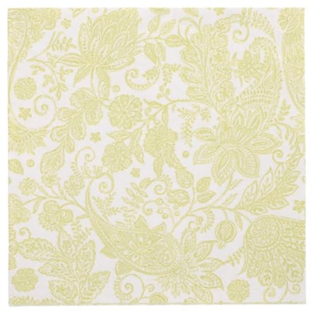 8x 20 Servetten ROYAL Collection 1/4 vouw 40 cm x 40 cm lime Paisley
