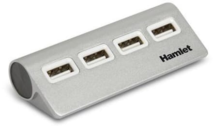 Hamlet XHUB4020AL interface hub USB 2.0 480 Mbit/s Aluminium