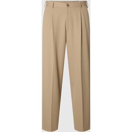 Loose fit bandplooibroek met riemlussen, model 'FINN'