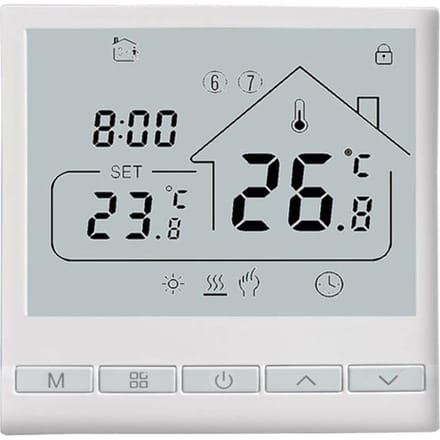 Slimme Thermostaat 5+2 Programmeerbare 16A Elektrische Verwarming Thermostaat DIY Installeren LCD Display Smart 3A Water Heating wit