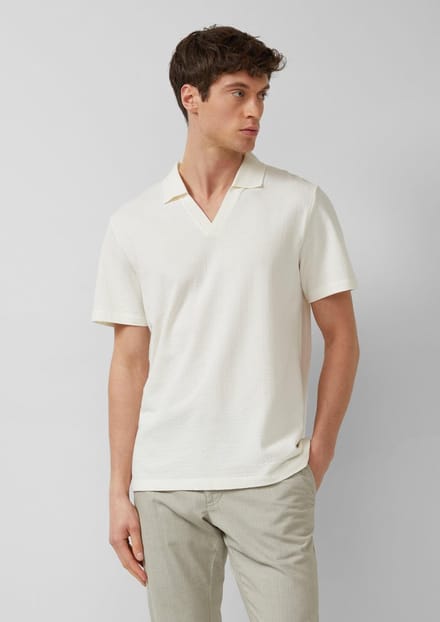 s.Oliver - male - Puur katoenen polo met textuur