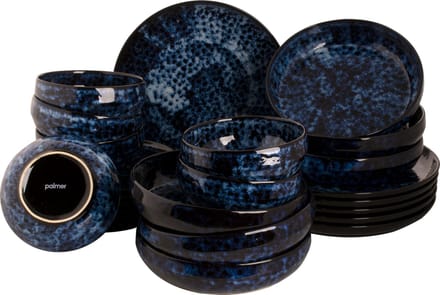 Palmer - Bama Blue - Serviesset - 6 persoons - 24 delig - Blauw - Stoneware - Bordenset