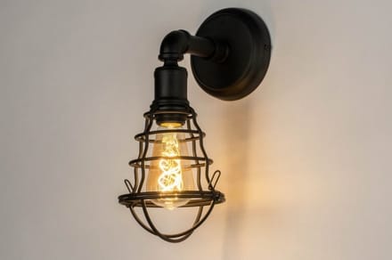Lumidora Wandlamp 73492 - Voor binnen - YOLANTE - E27 - Zwart - Metaal