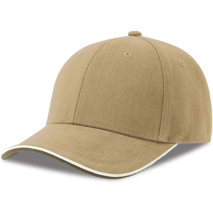 Atlantis Headwear Pilot Piping Sandwich-S Cap AT698 - Khaki - One size