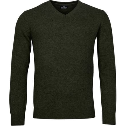 Baileys Trui V-Neck Uni Color Lambswool Donker Groen / male