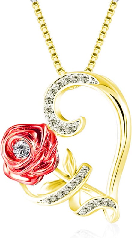 Bixorp Zirkonia Roos & Hart Ketting - Goudkleurig