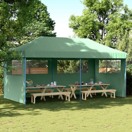 vidaXL - Partytent - inklapbaar - pop-up - met - 3 - zijwanden - groen
