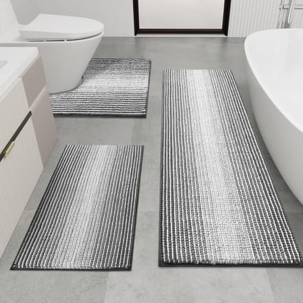 Tweezijdige Chenille Badmatten Set voor Optimaal Comfort en Veiligheid