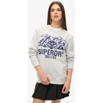 Superdry Oversized Outdoors Sweatshirt met Ronde Hals en Print Grijs Grootte: XL