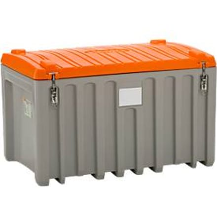 Transport- en platformbox CEMO CEMbox 400, polyetheen, 400 l, L 1200 x B 790 x H 750 mm, stapelbaar, grijs/oranje