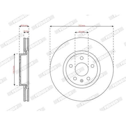 Remschijf FERODO DDF2702C, 2 stuk