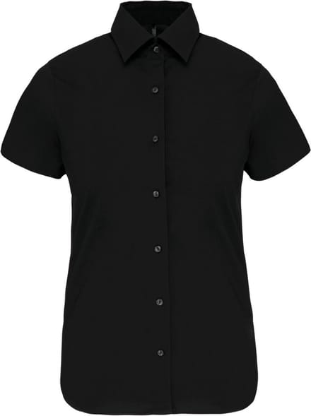 Kariban Dames stretch blouse korte mouwen K532 - Black - M