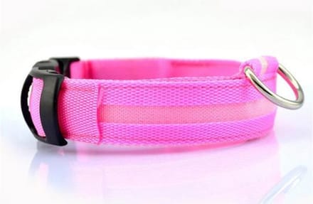 Hondenriem - Lichtgevend - Roze - S