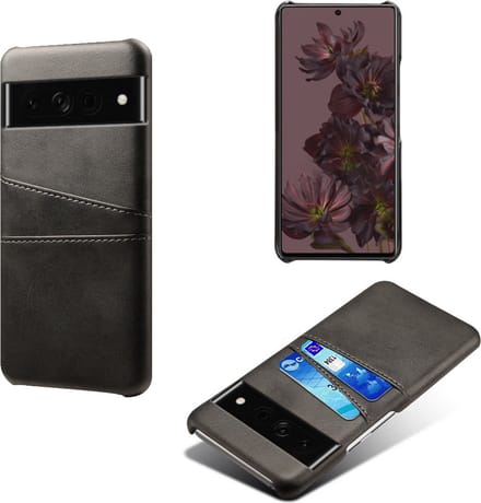 Hybride Back Cover met Opbergvakjes + Glas Screenprotector voor Google Pixel 7 Pro _ Zwart