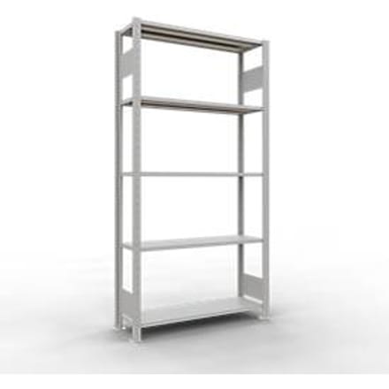 Legbordstelling MULTIplus150  - 5 legborden - L 2000 x B 300 x H 2000 mm - draagvermogen 150 kg - lichtgrijs RAL 7035