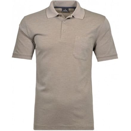 Ragman Softknit Poloshirt Breast Pocket Pima Cotton Mix Kitt / male