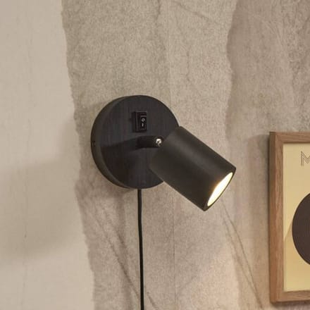 GOOD&MOJO Wandlamp Java - Bamboe Zwart - Ø12cm - Binnen Modern