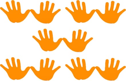 MDsport - Markeerhand - Set van 5 paar - Oranje